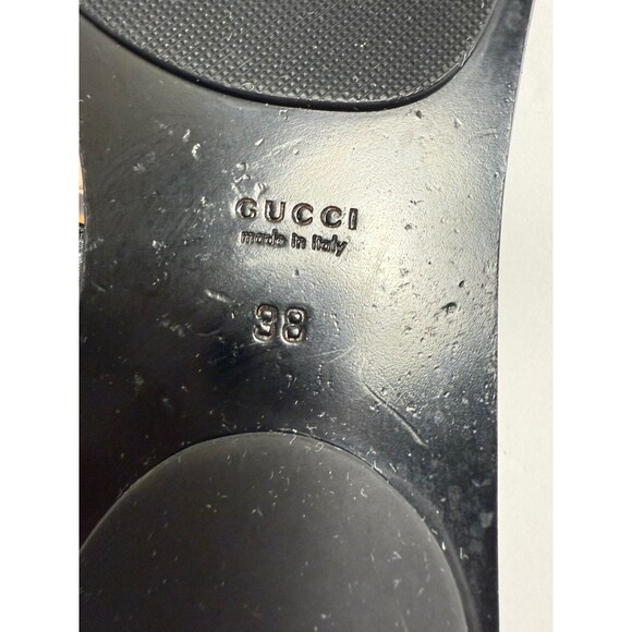 Gucci Marmont GG Thong Sandals in Black Leather Flats  EU 38 US 8 Authenticated - Picture 9 of 13